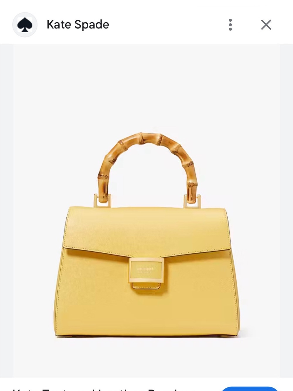 kate spade Yellow Leather Satchel with Bamboo Top Handle - Picture 6 of 6